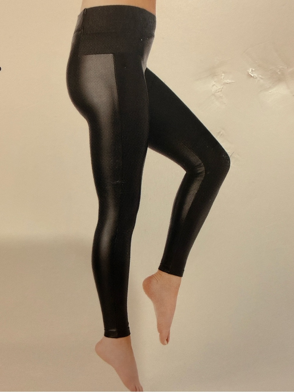 a new day Black Faux-Leather High-Waisted Leggings